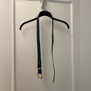 Stylish Blue Belt with Gold Buckle